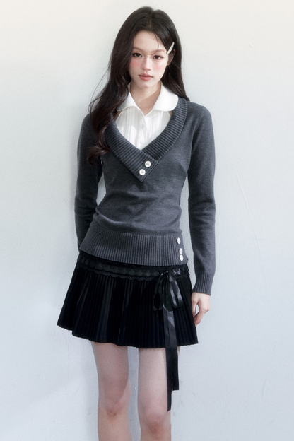Korean-Style Decorative Shirt Collar