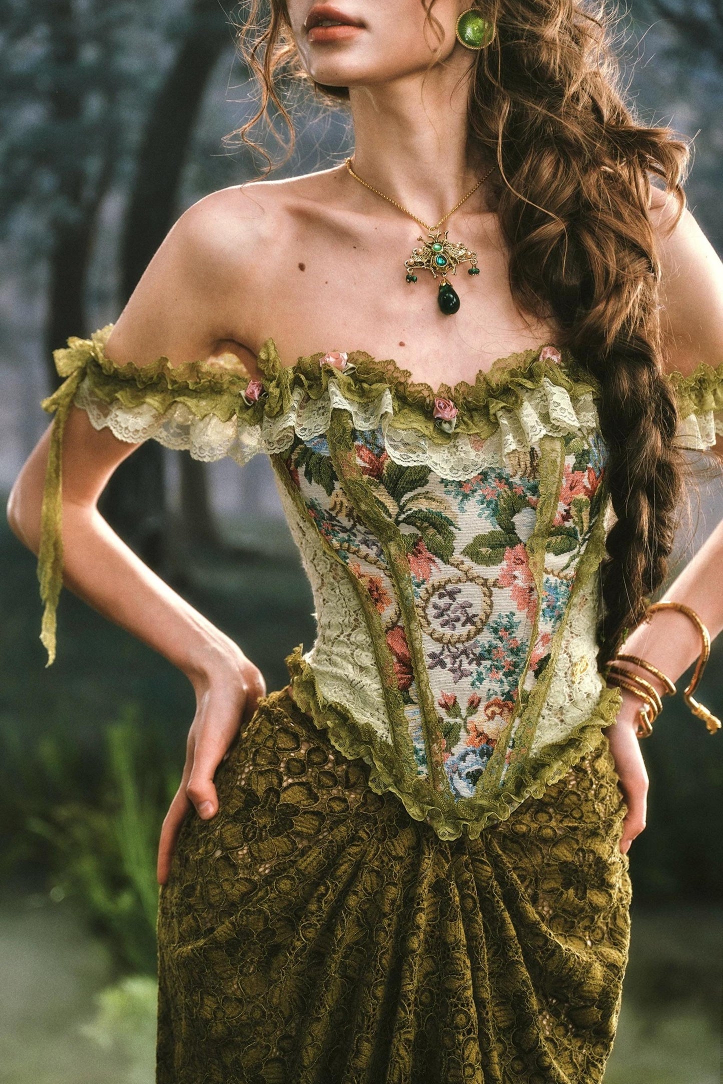 French Baroque Lace Corset Skirt Set-Up