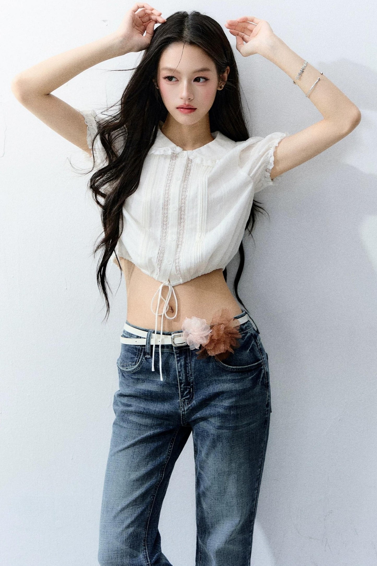Moonlight Lace Doll Collar Top Set-Up