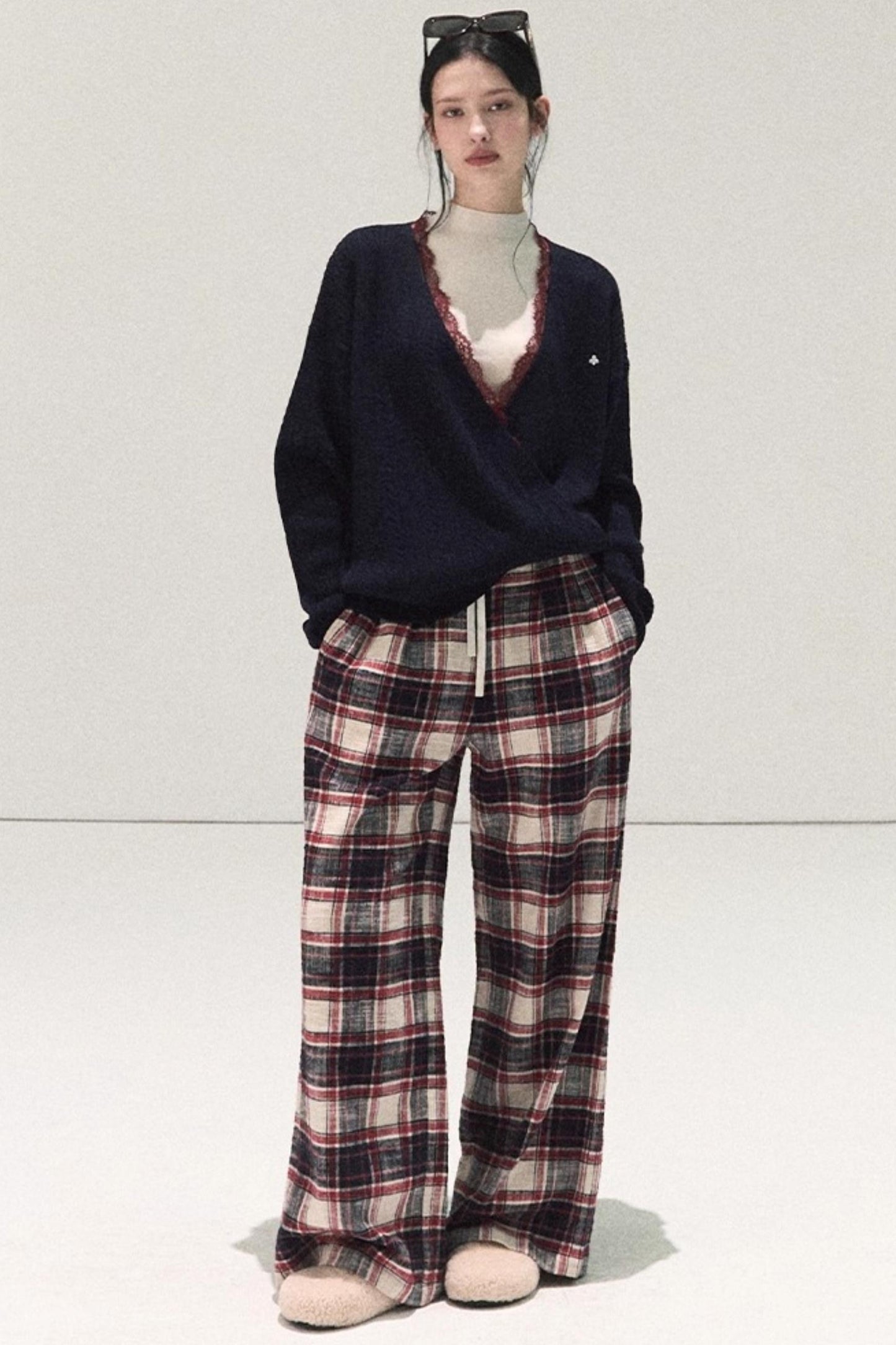 Pure Cotton Plaid Winter Pants