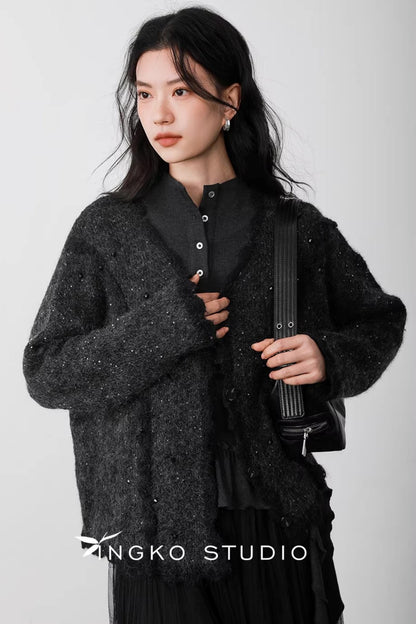 Cardigan mit Stern-Ausschnitt