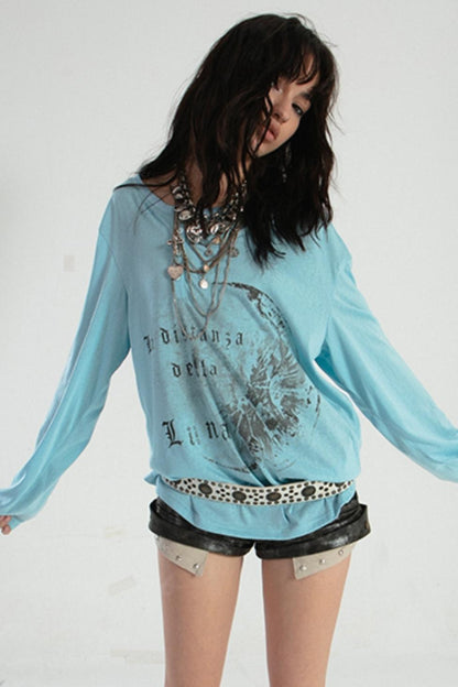 Loose Fit Slouchy Long Sleeve T-Shirt