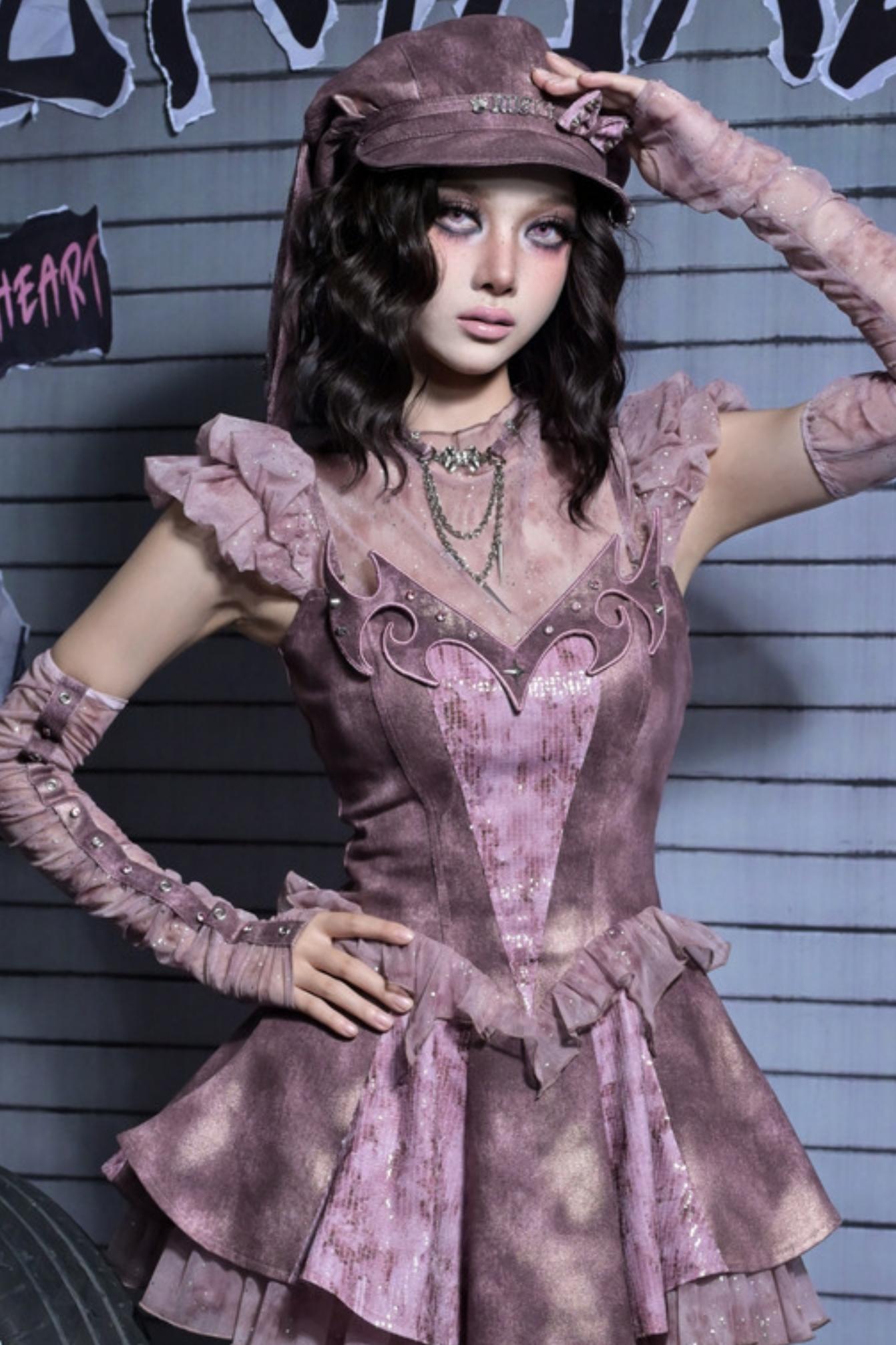 Butterfly Sequins Slip Dress Set-Up