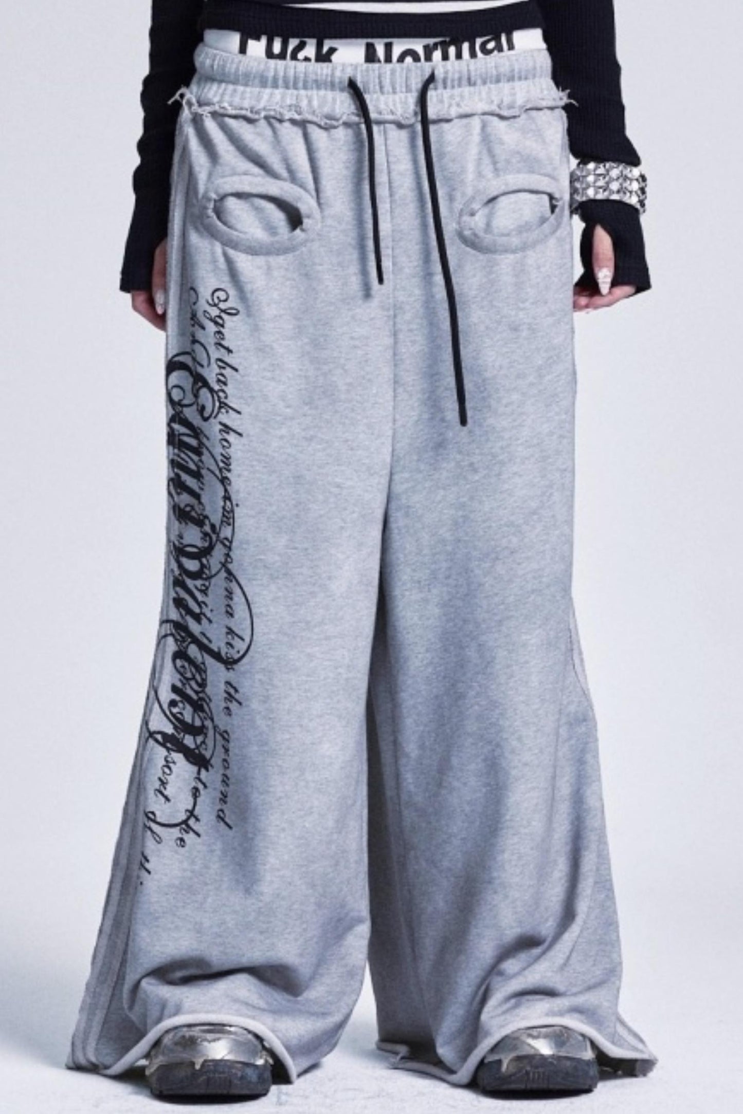 Frayed Hem Distressed Sweatpants