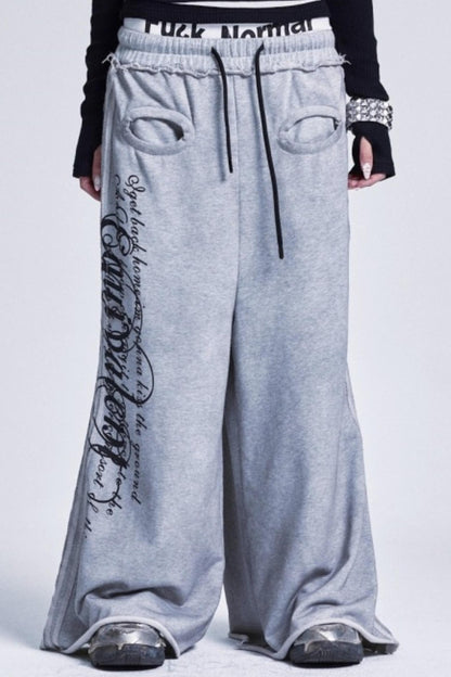 Frayed Hem Distressed Sweatpants