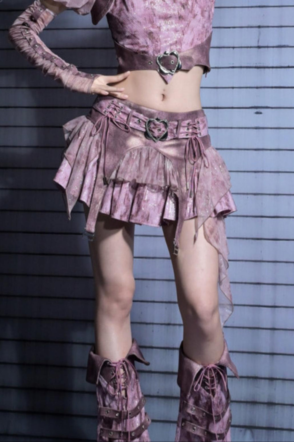 Butterfly Sequins Denim A-Line Skirt