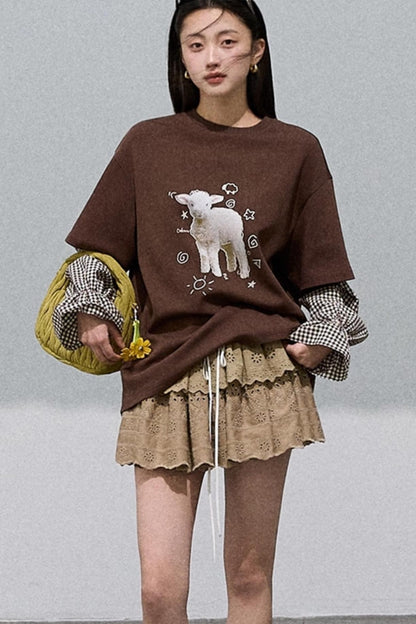 Patchwork Plaid Sweatshirt Versatile Top