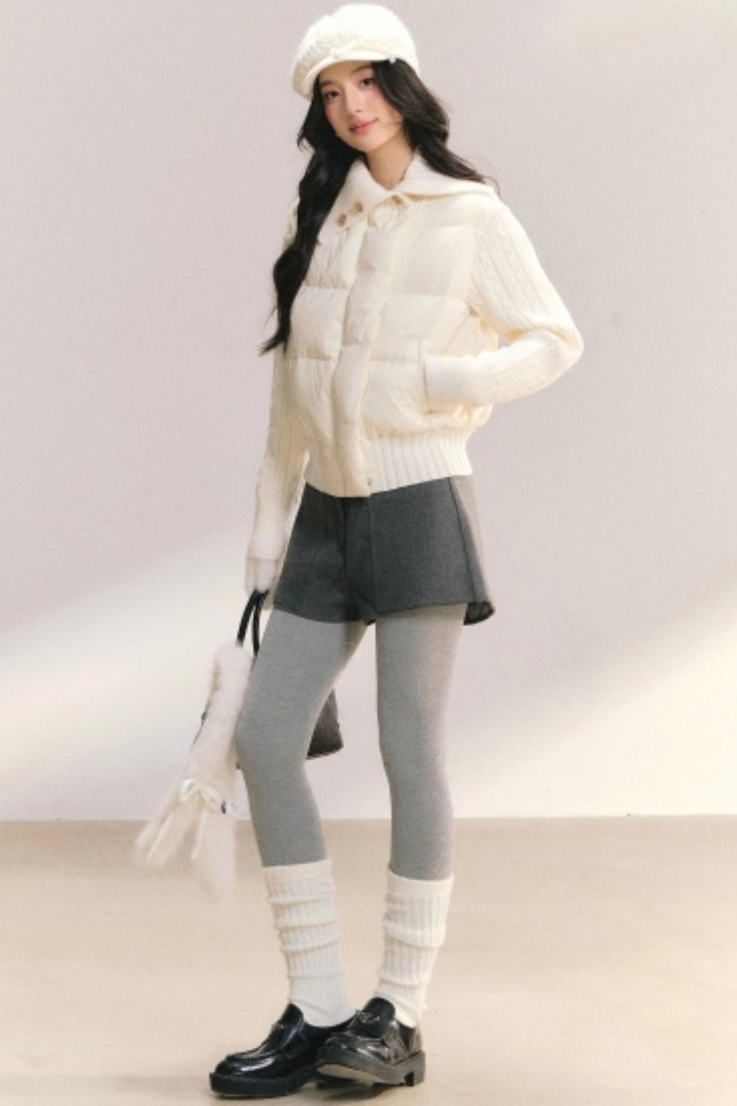 Woolen High-Waisted Shorts