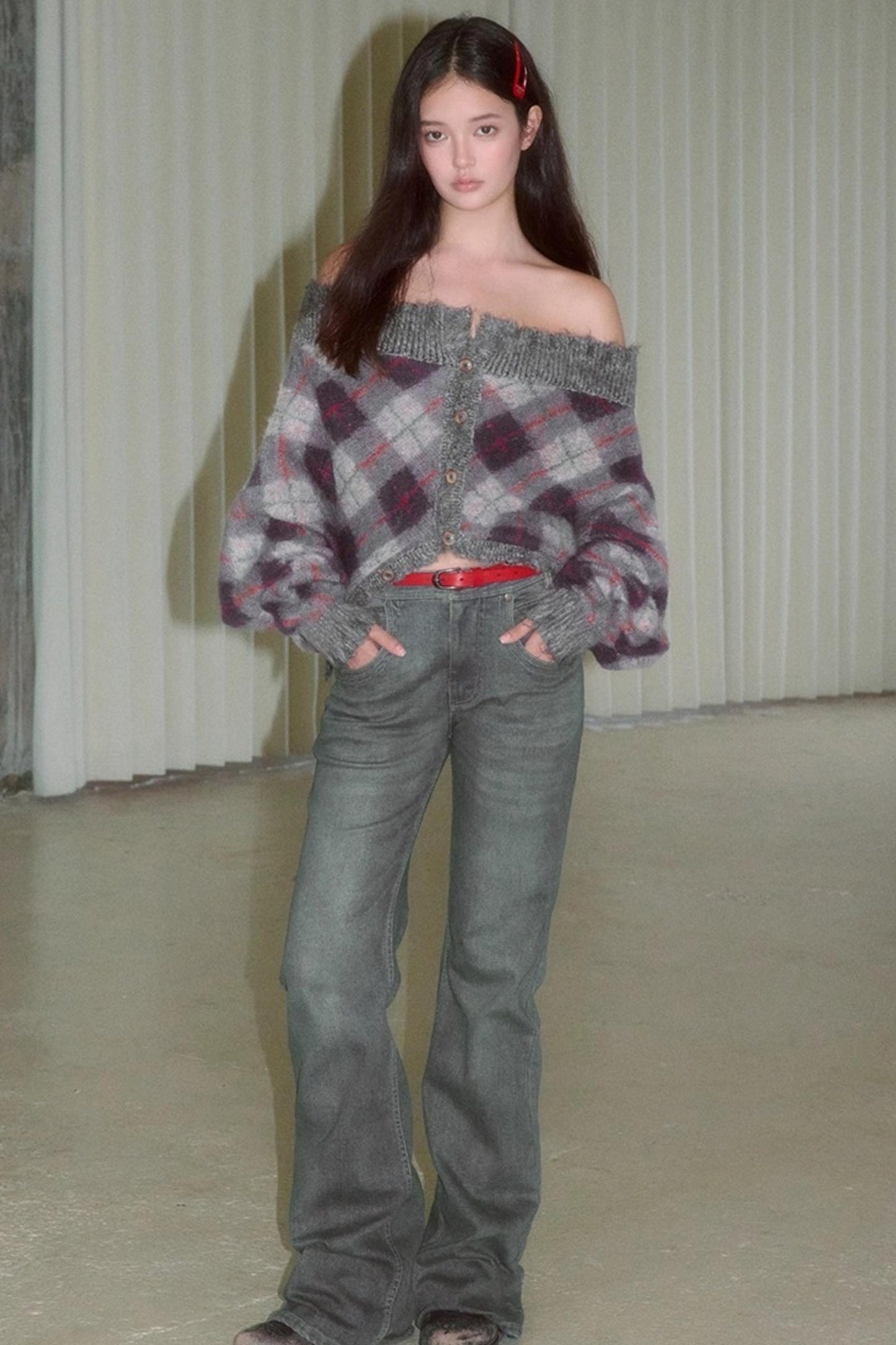 Spicy Loose Plaid Sweater