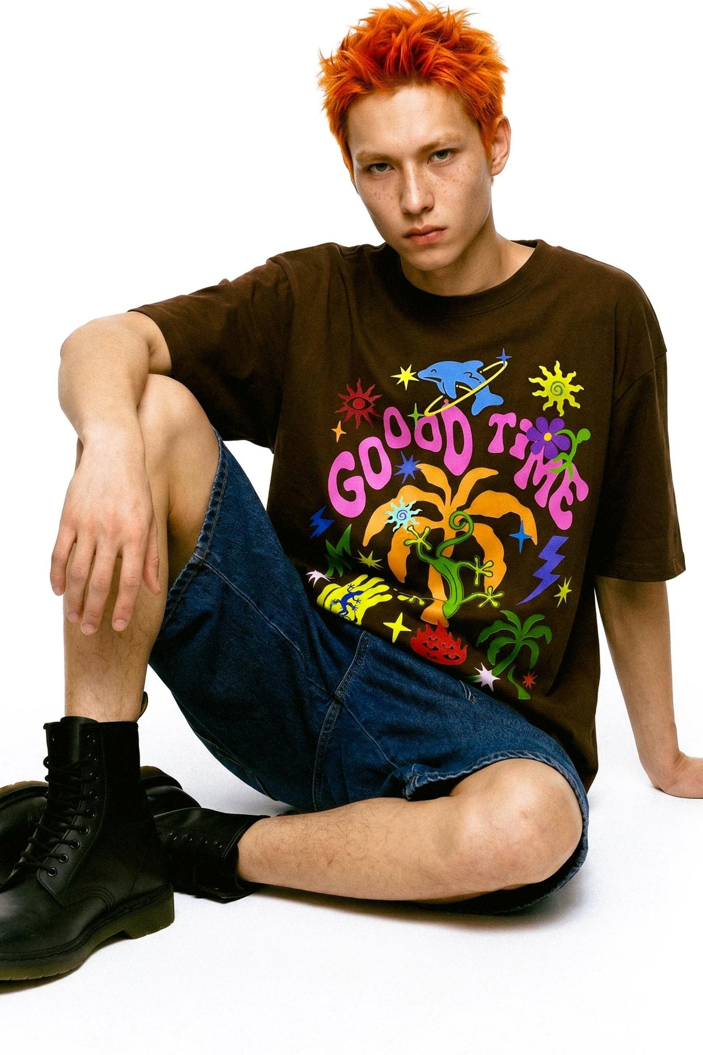 Retro-T-Shirt mit amerikanischem Graffiti