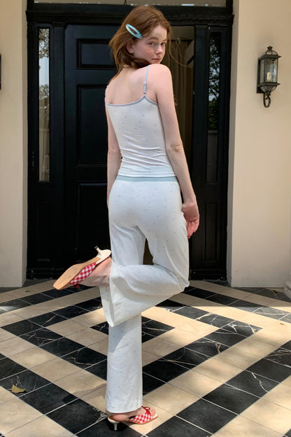 Summer Color-Block Wide-Leg Pants