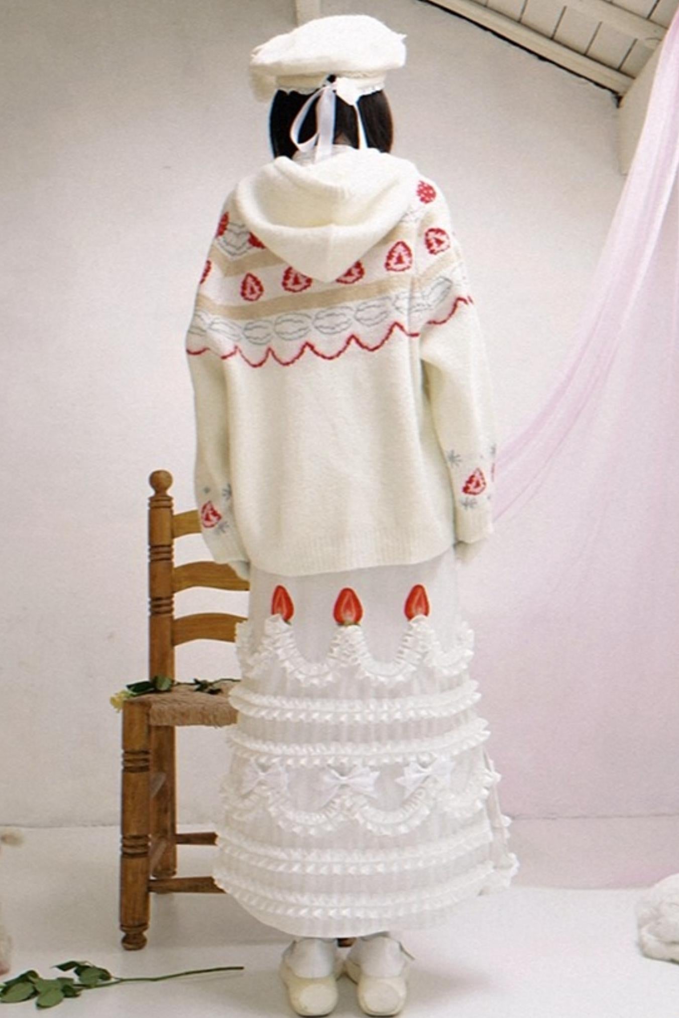 Happy Birthday Strawberry Mohair Cardigan