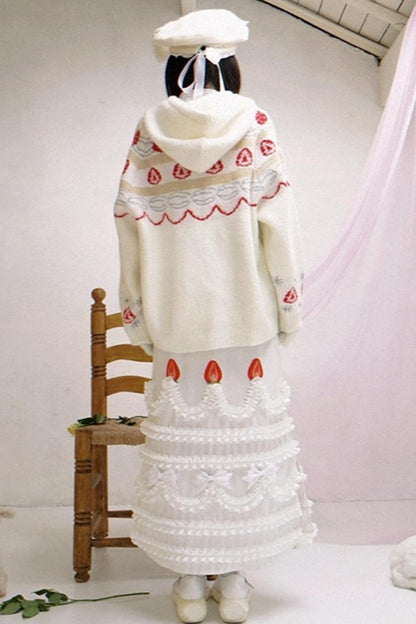 Happy Birthday Strawberry Mohair Cardigan