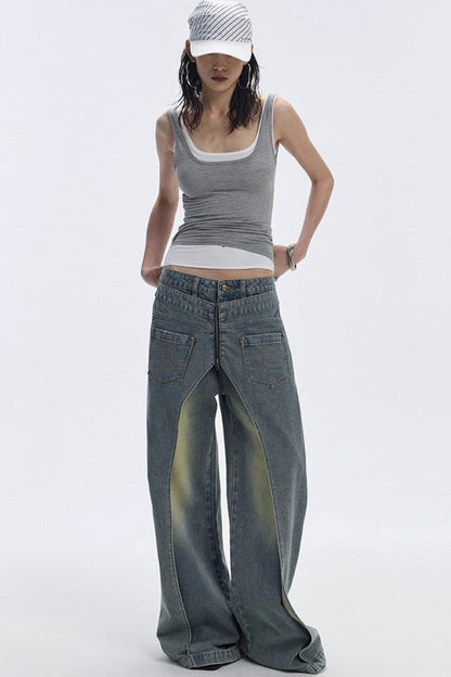 Vintage Blue Wide-Leg Jeans