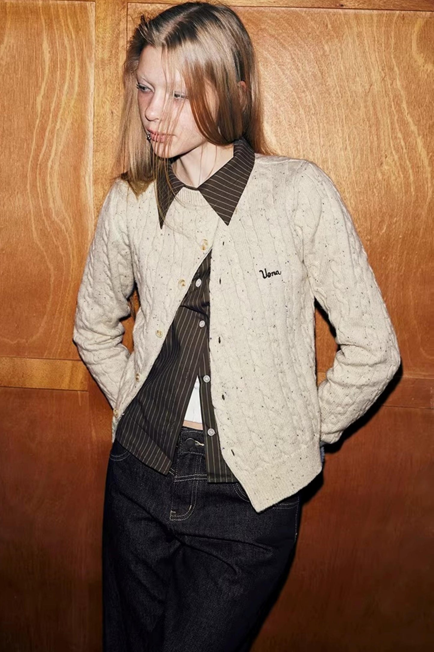 Beige Wool Cardigan