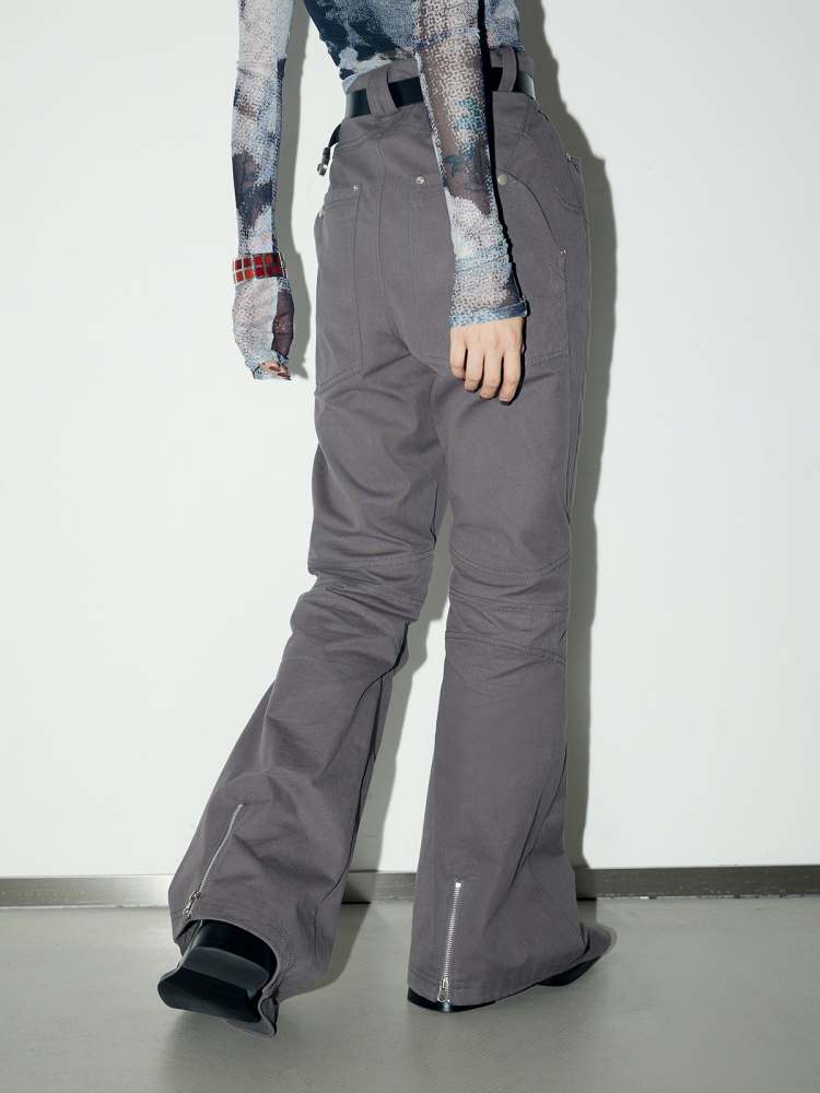 Micro Flared 3D Shirring Denim Pants