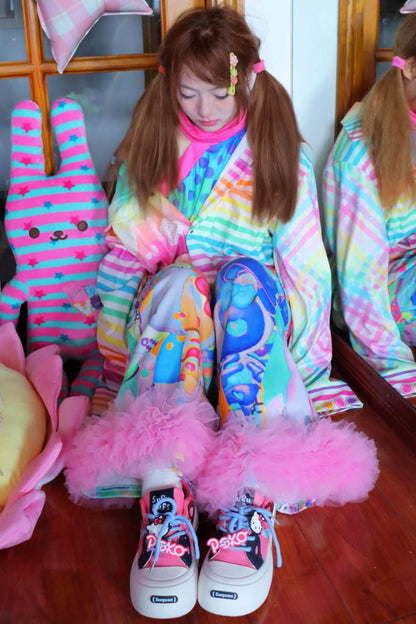 Rainbow Striped Loose Shirt