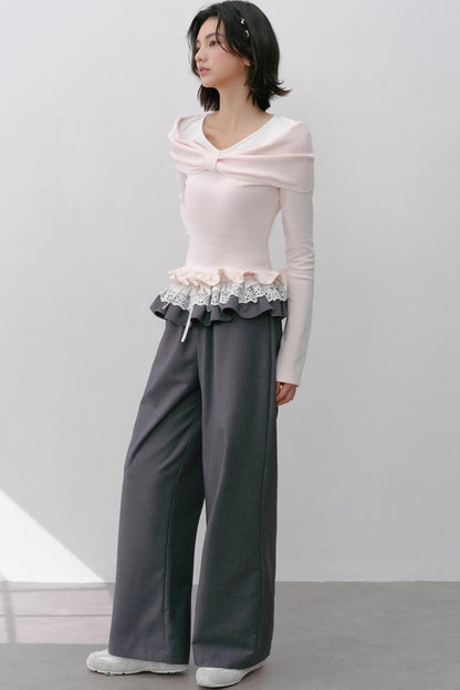 Cherry Blossom Bow Sleeve T-Shirt