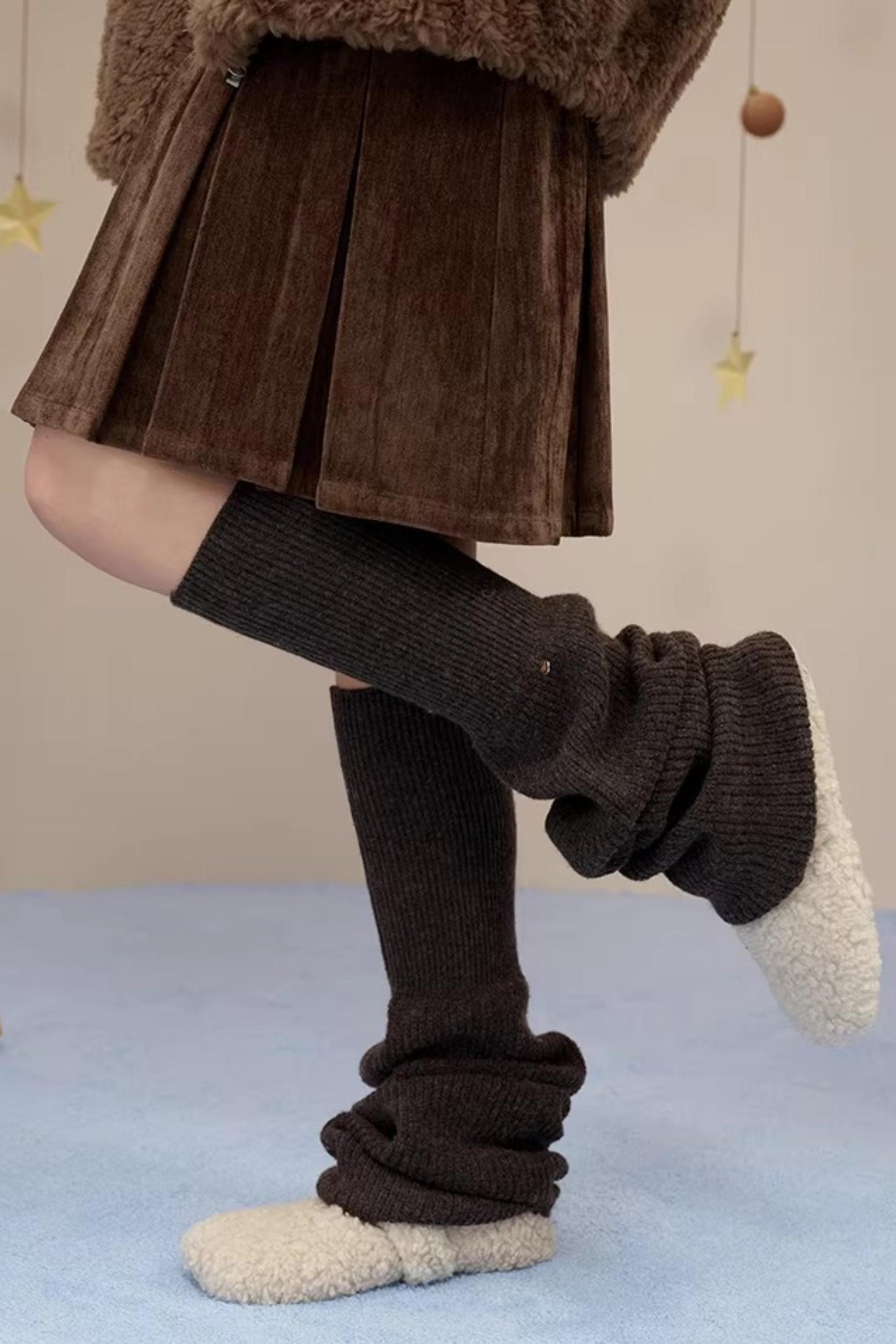 Wool Blend Button Sock Cover