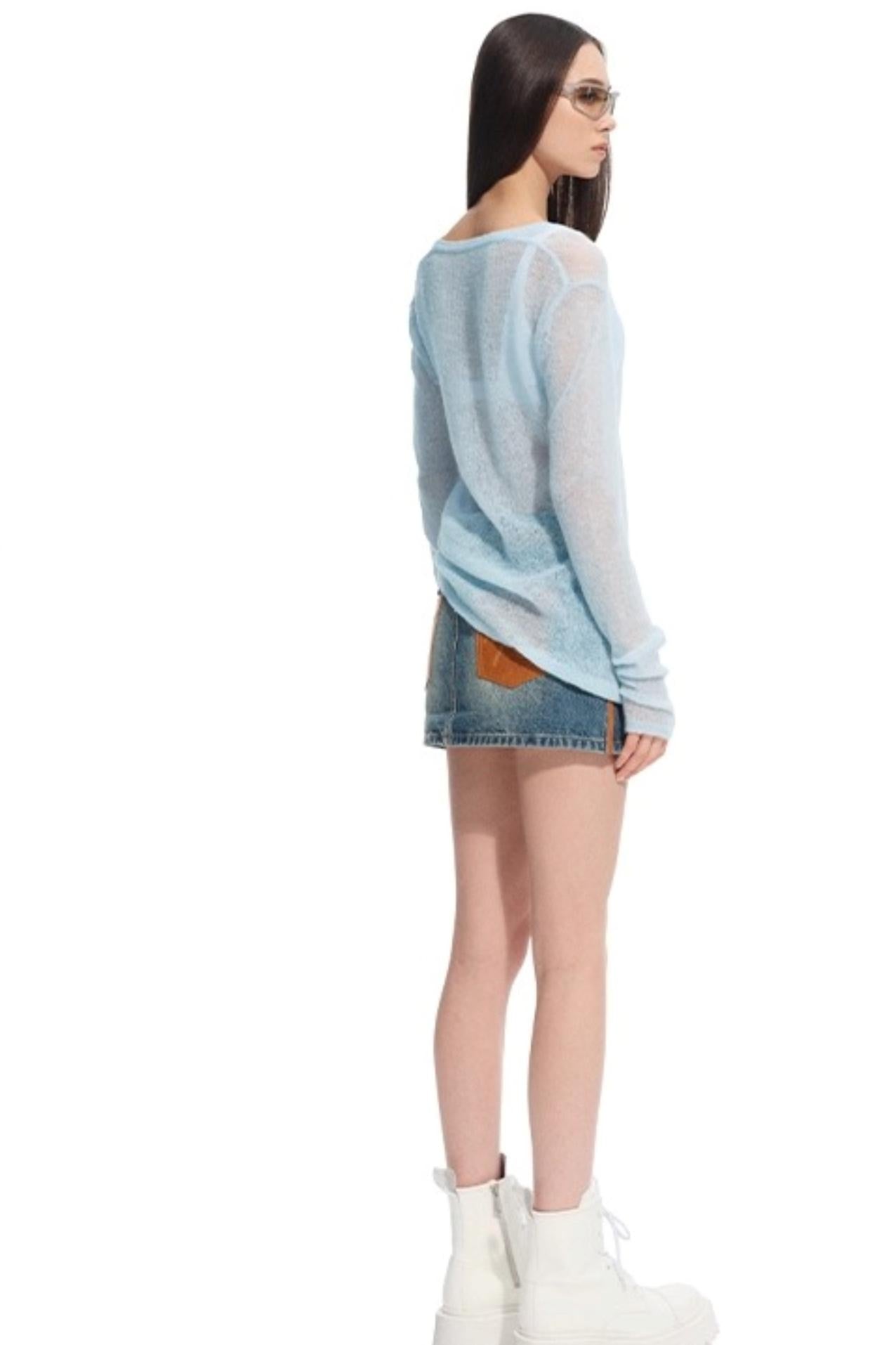 Alpaca Knit Layered V-Neck Long Sleeve Top