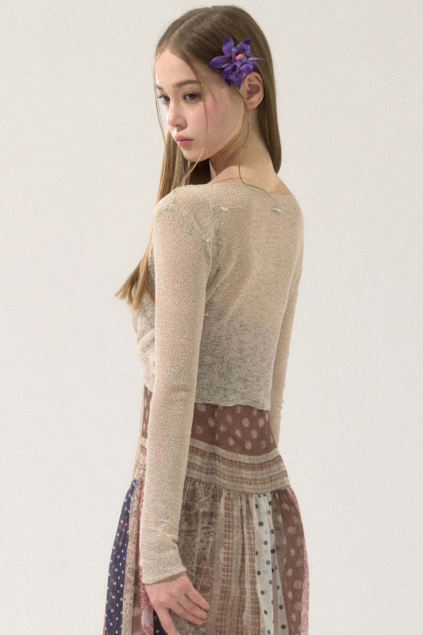 Shiny Silk Sheer Cardigan