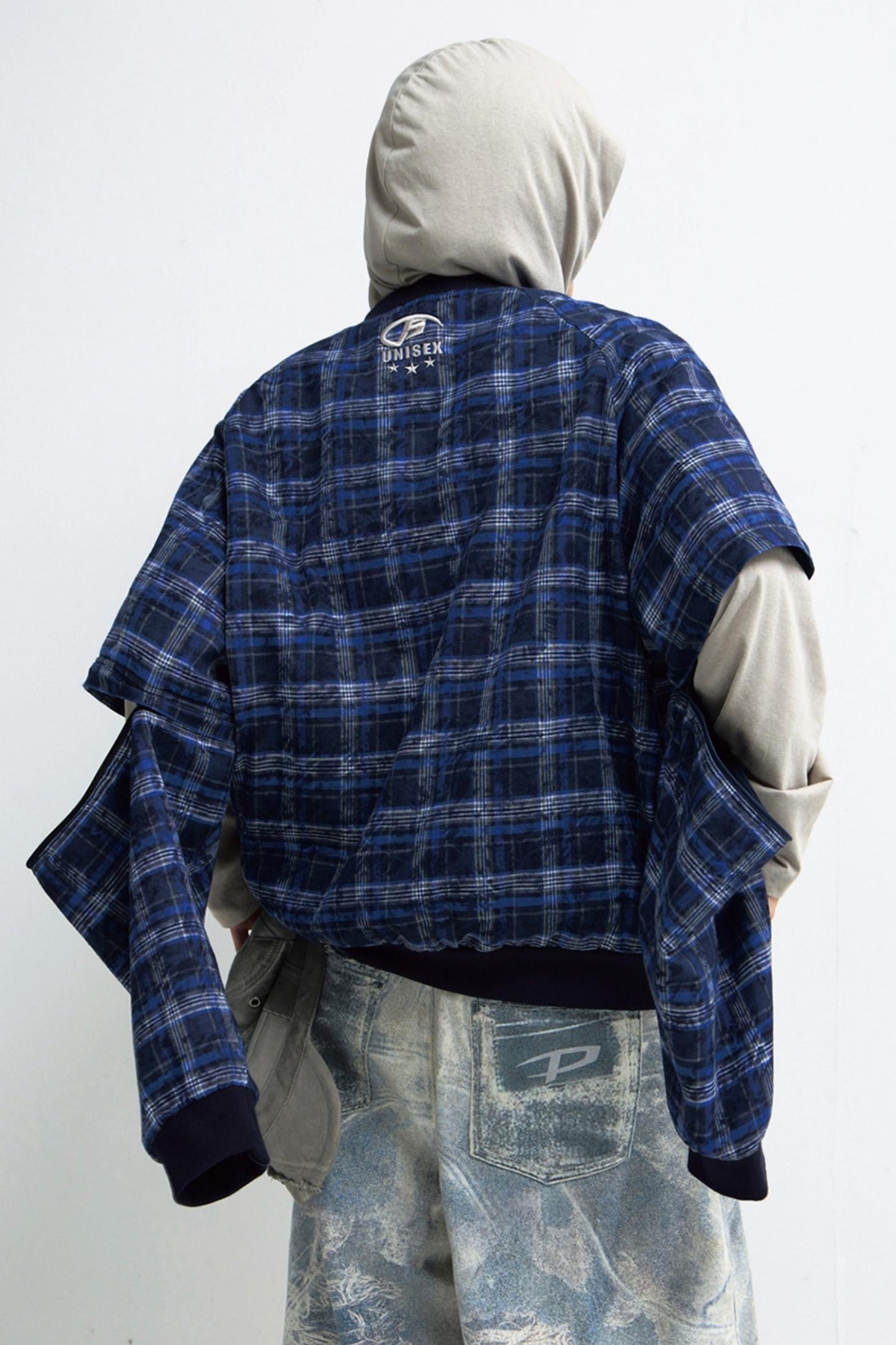 Retro Detachable Plaid Cotton Jacket