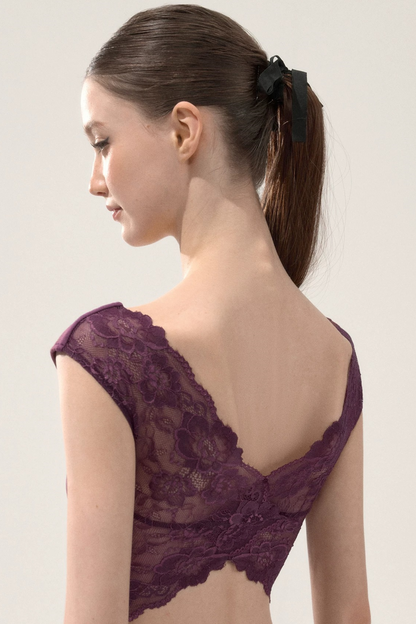 Lace Patchwork Backless Top