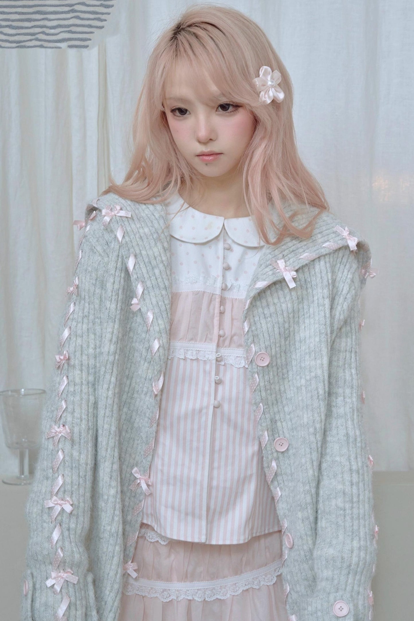 Light Gray Knit Cardigan