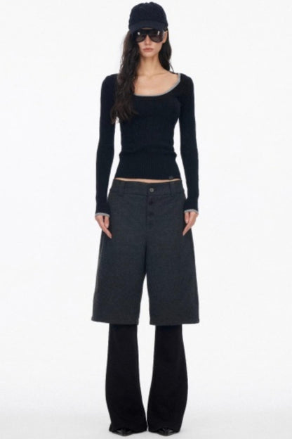 High-End Layered Bootcut Pants