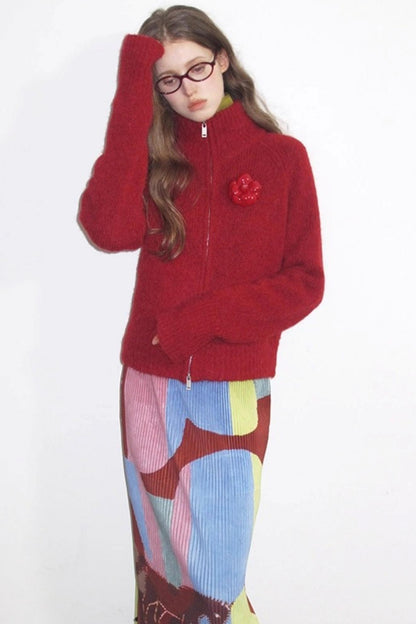 Retro Ivy League Print Skirt