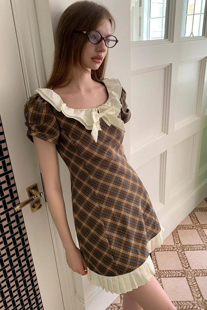 Check A-Line Waist Dress