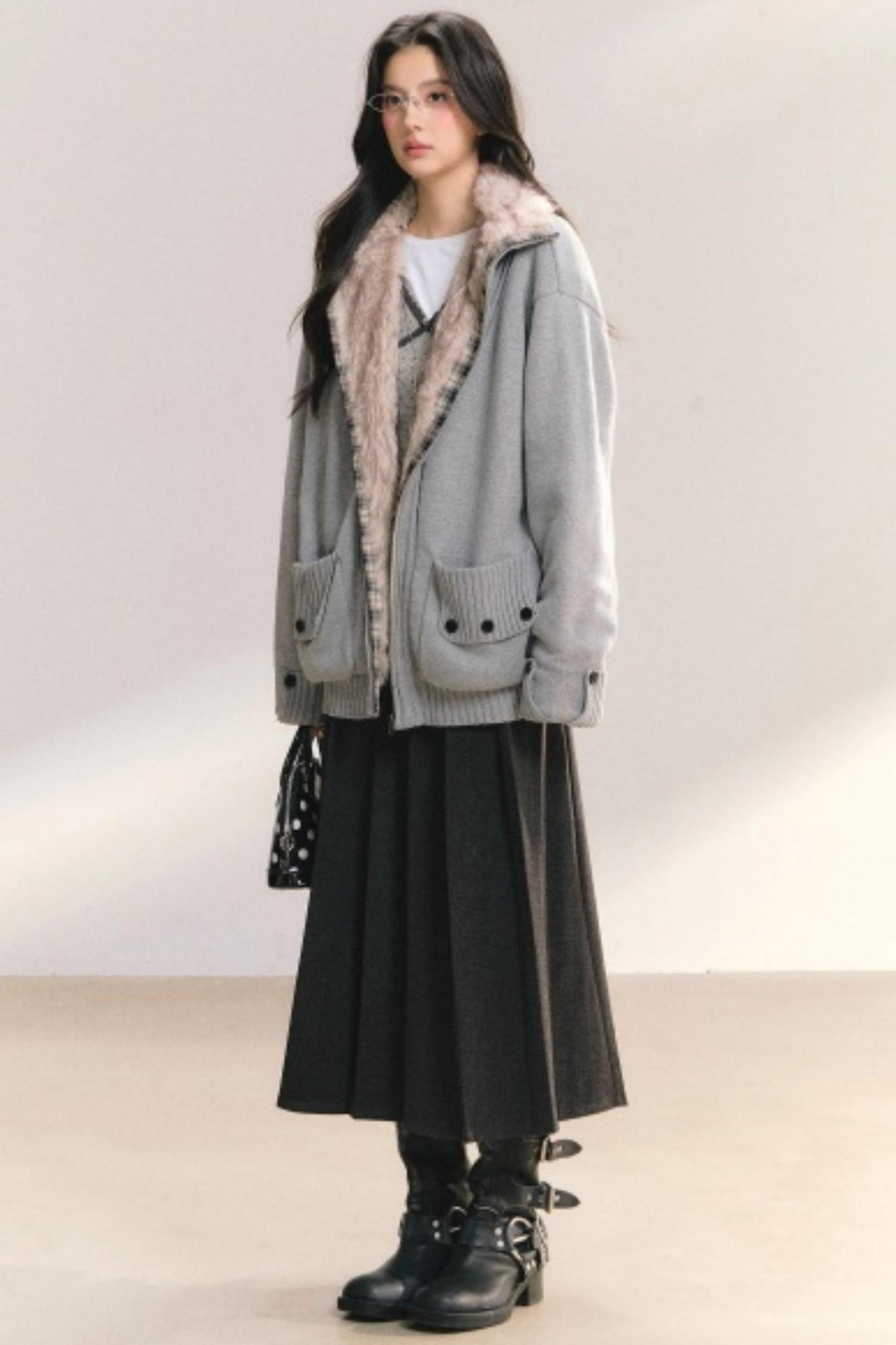 Vintage Woolen A-Line Skirt