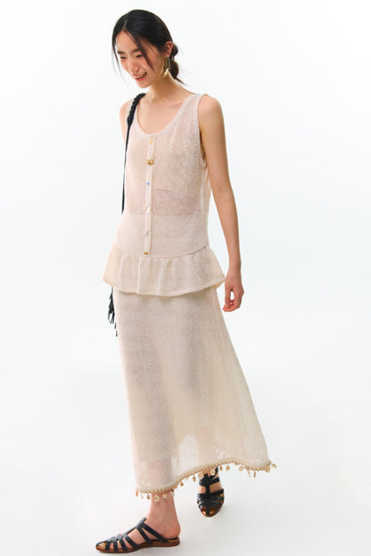 Shards Sequin Ruffled Top