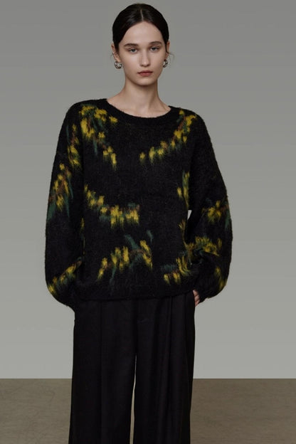 Retro Smudged Winter Sweater