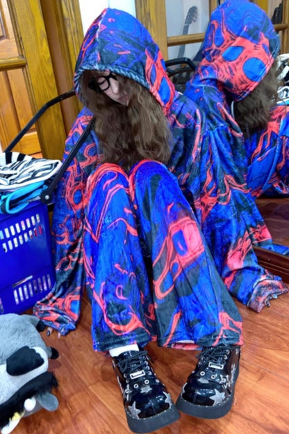 Blue Cell Wide-Leg Pants