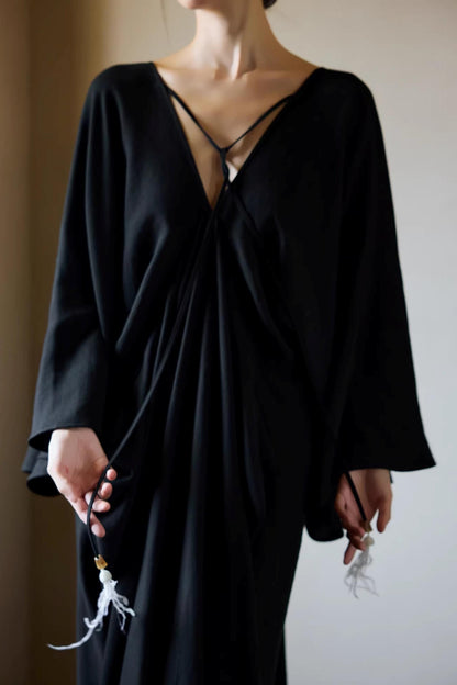 Black Ethereal Batwing Dress