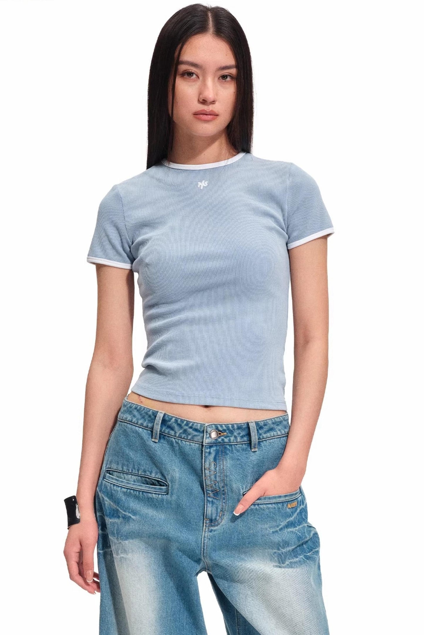 Reit-Sand-gewaschenes T-Shirt