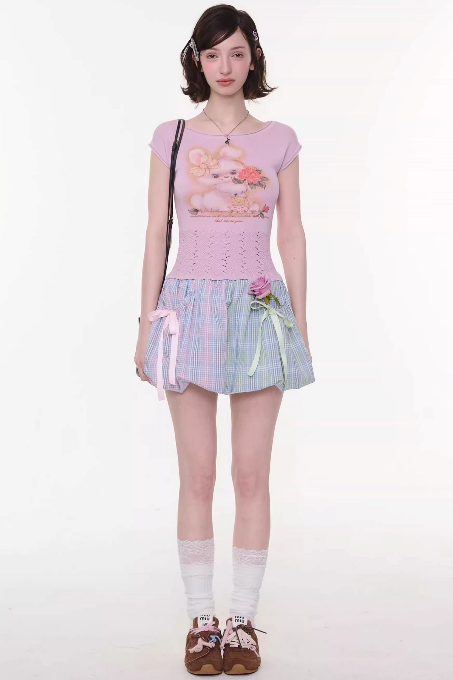 Rainbow Candy Plaid Skirt