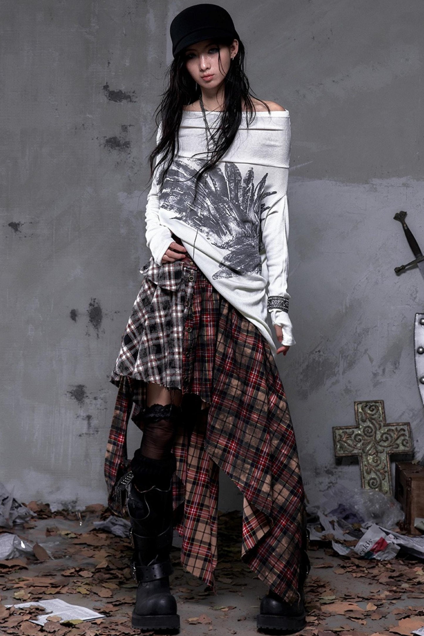 Wasteland Swing Collar Knitted Tops