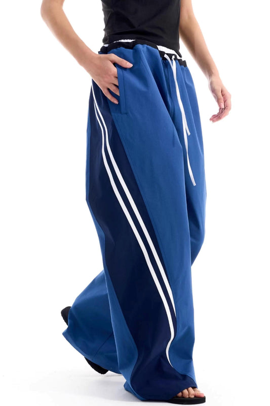 Contrast Striped Patchwork Pants