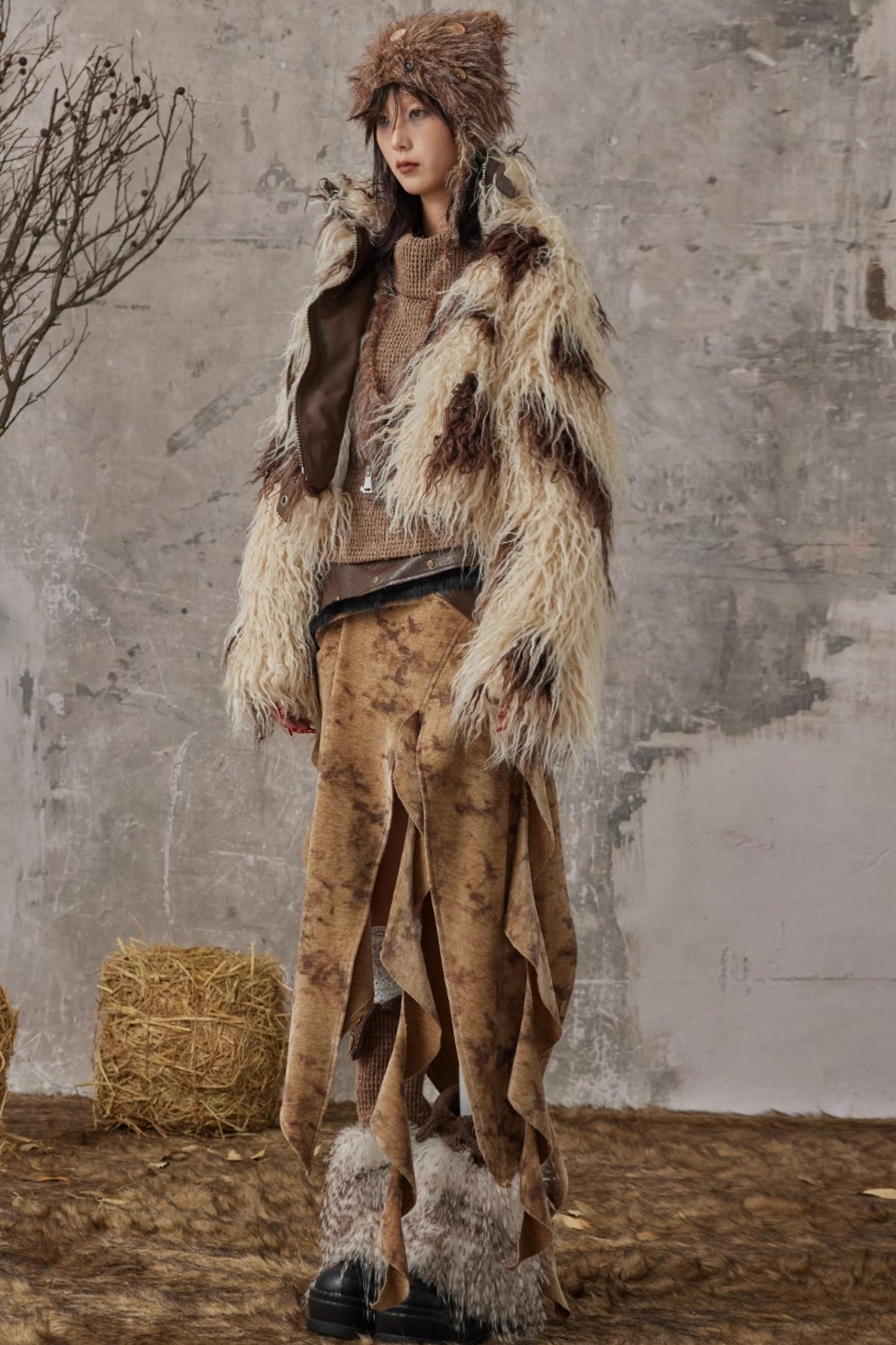 Wandering Style Retro Rivets Skirt