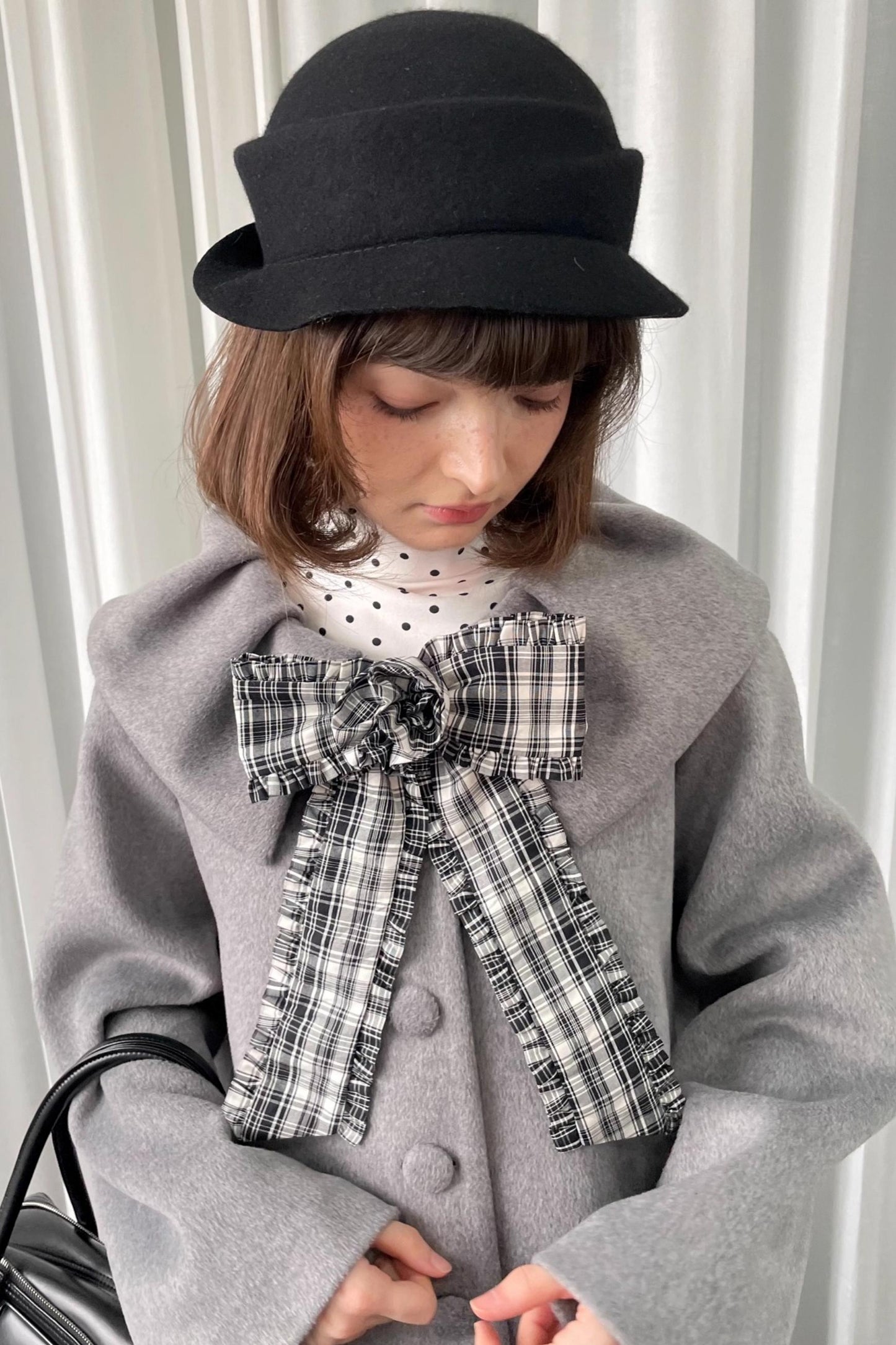 Vintage Plaid Bow Brooch