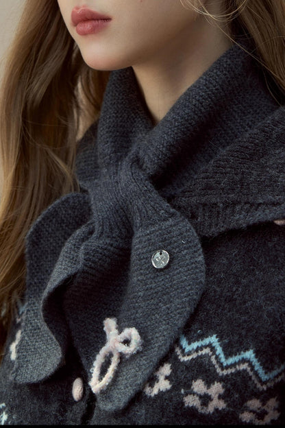 Sunset Wool Bow Scarf