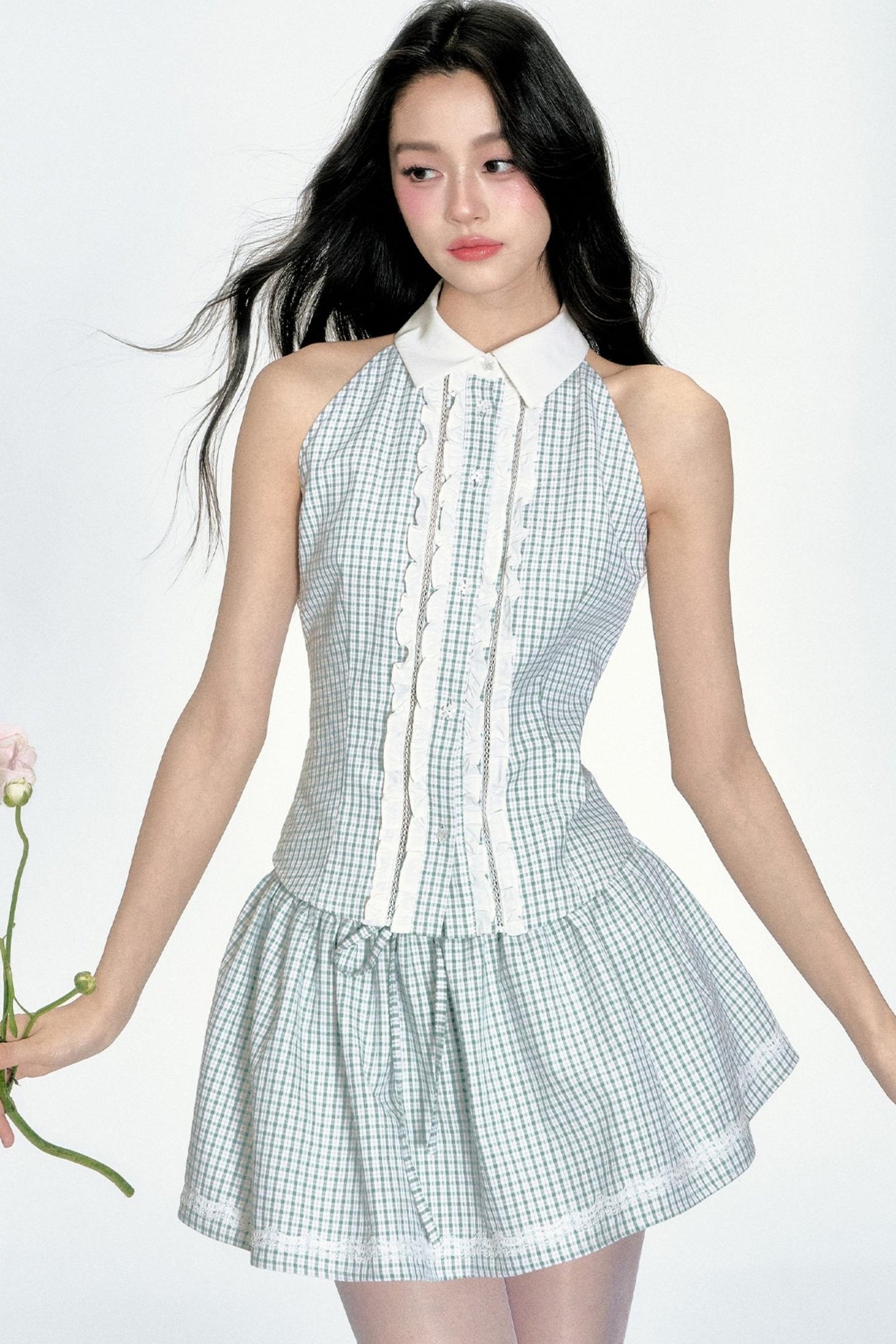 Lime Mint Green Check Set-Up