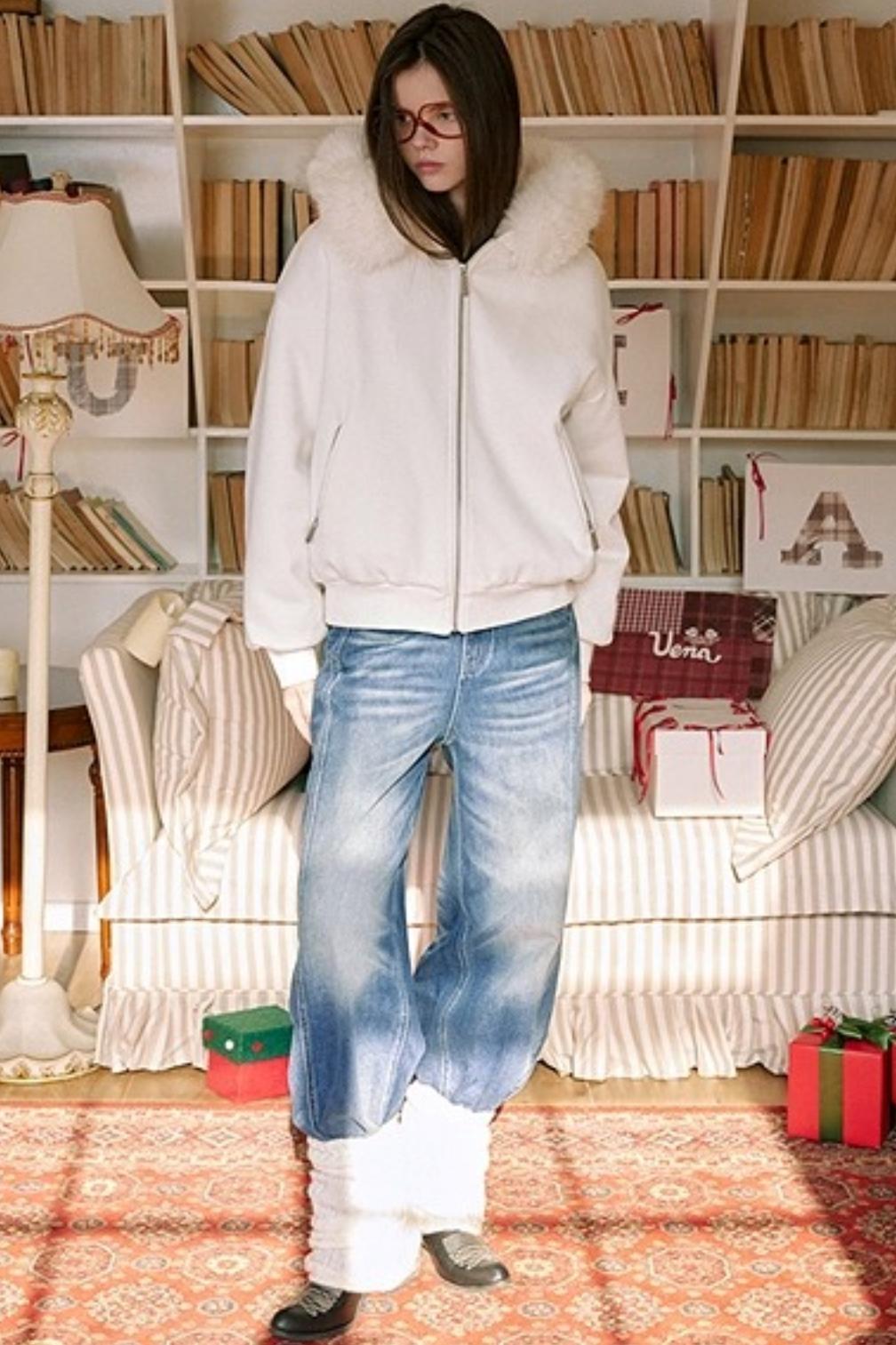 Blue Distressed Denim Pants