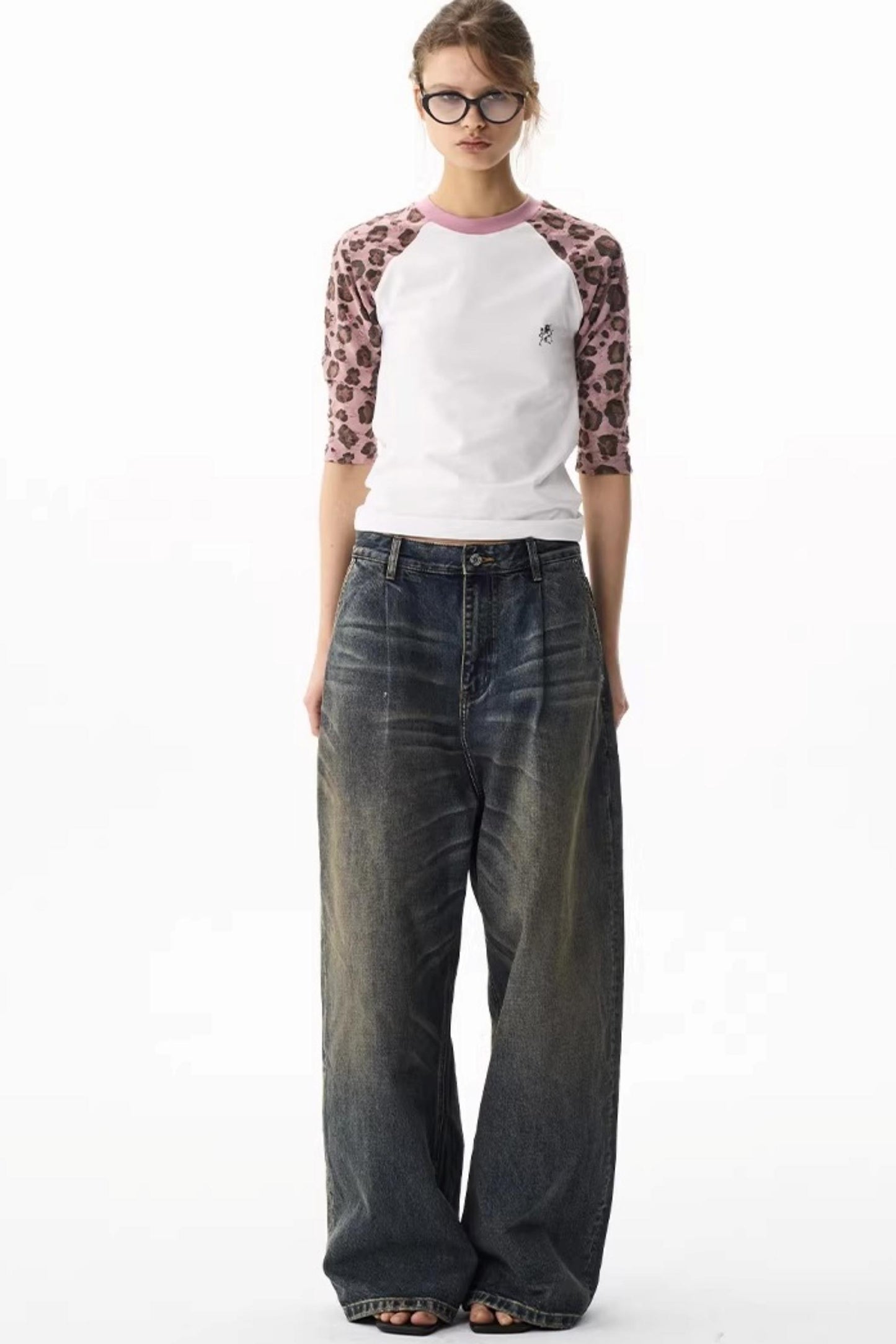 Raglan Leopard Print Top
