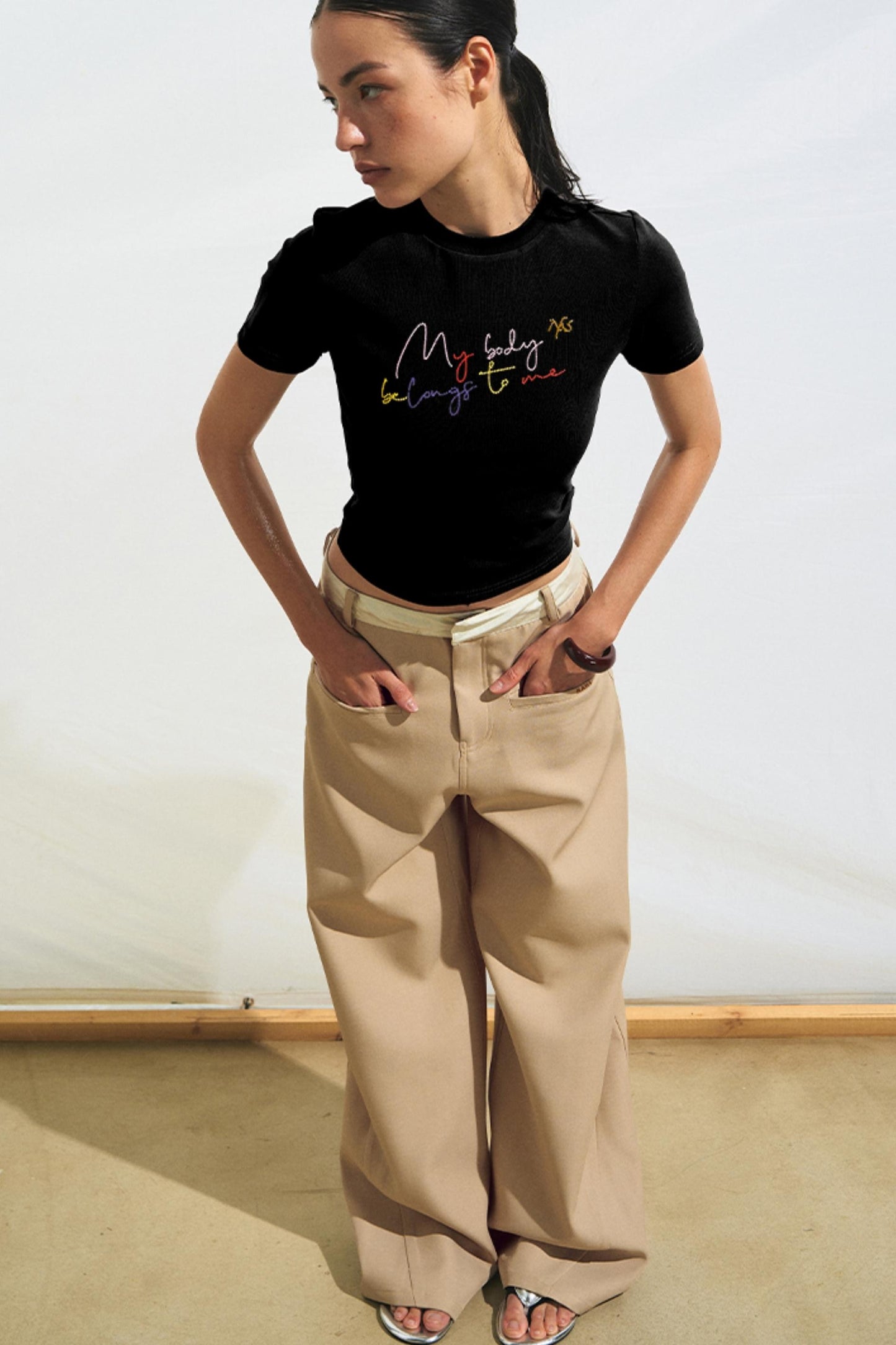 Retro Satin Slim Fit Pants