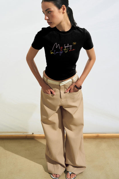 Retro Satin Slim Fit Pants