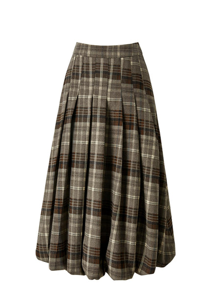 Vintage Pleated Midi Skirt