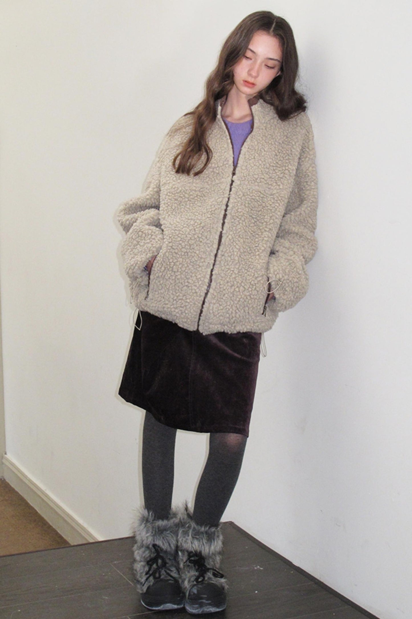 Snow Kiss Latte Plush Coat